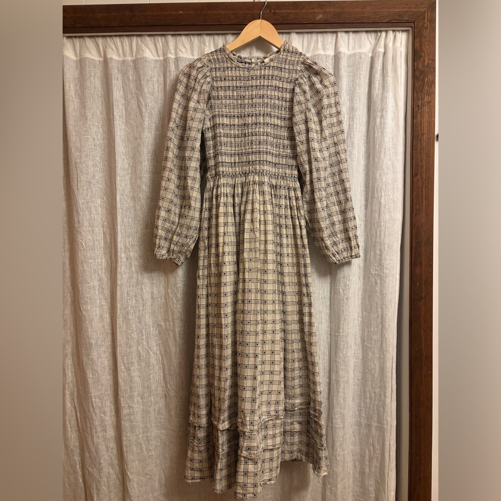 THE GREAT. Checkered Long Sleeve Dress EUC